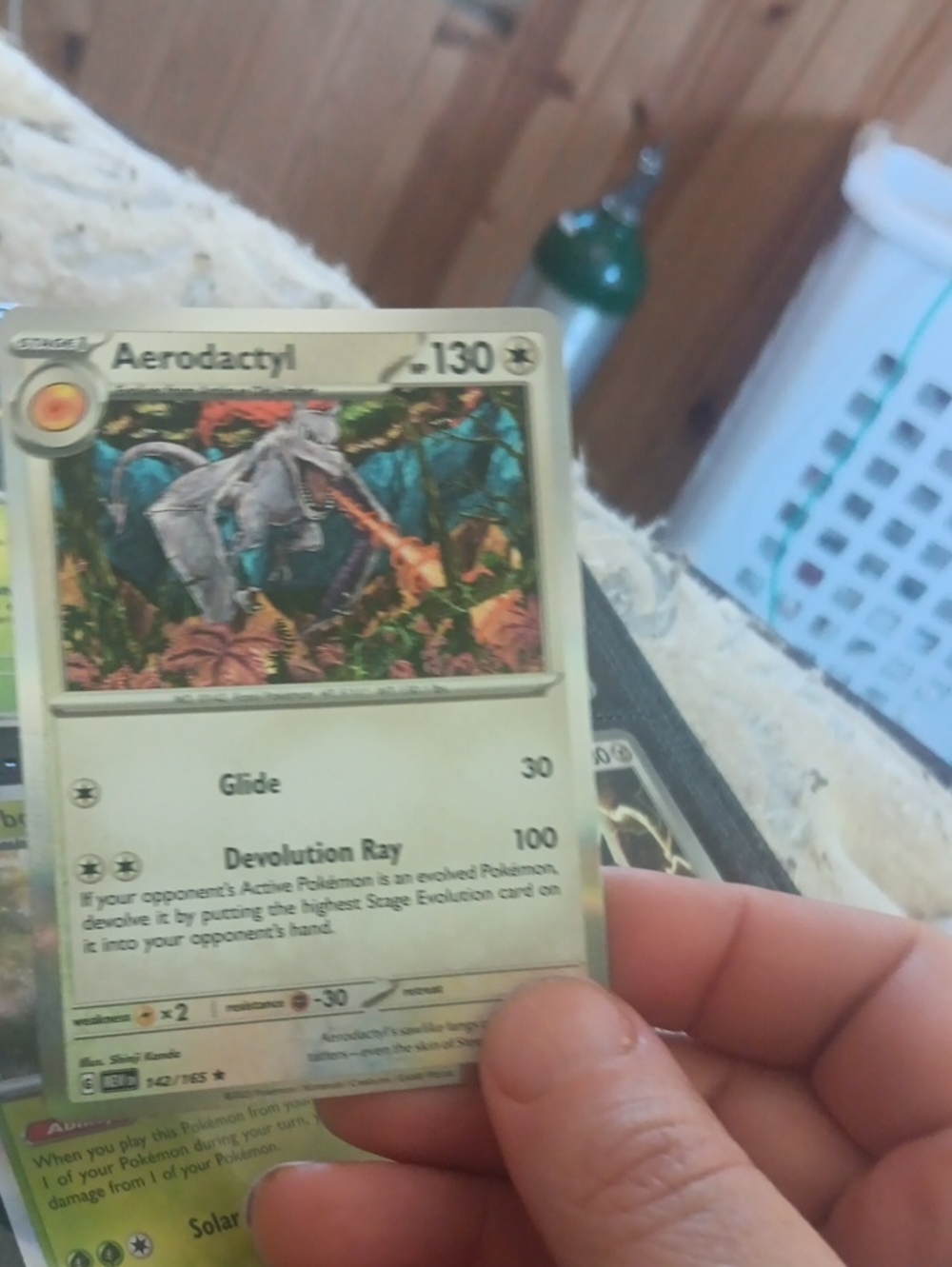 Pokemon Aerodactyl Trading Card - White and Green Artwork